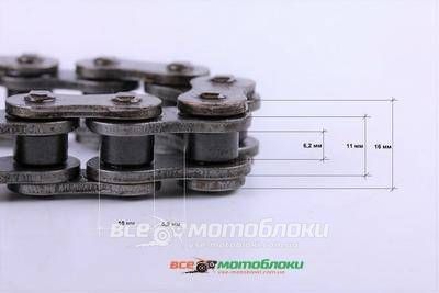 Цепь редуктора (28 звеньев) - 168F-170F 4422-ТЗ фото