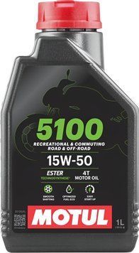 Масло для 4-тактных двигателей мотоциклов MOTUL 5100 4T SAE 15W-50 - 1 л \44049 фото