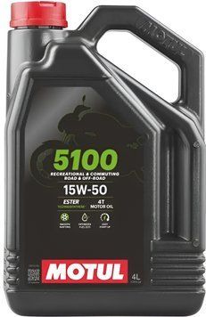 Масло для 4-тактных двигателей мотоциклов MOTUL 5100 4T SAE 15W-50 - 4 л \44050 фото