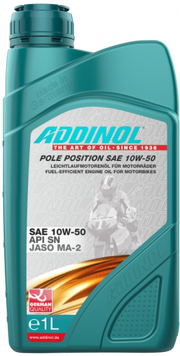 Масло для 4-тактных двигателей мотоциклов ADDINOL Pole Position 10W-50 - 1 л MAS-005 фото